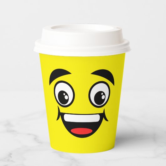 Joyous Emoji Face Personal Paper Cups Papieren Bekers (Voorkant)