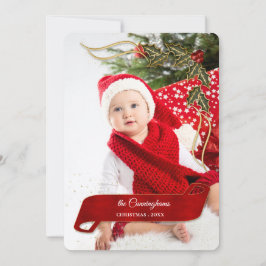 Joyous en Jolly with Bows of Holly Photo Feestdagenkaart