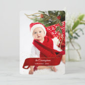 Joyous en Jolly with Bows of Holly Photo Feestdagenkaart (Staand voorkant)