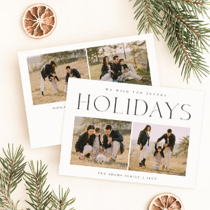 Joyous Feestdagen Chic Family 3 Foto Kerst Kaart