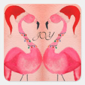 Joyous Flamingo Kerst stickers (Voorkant)