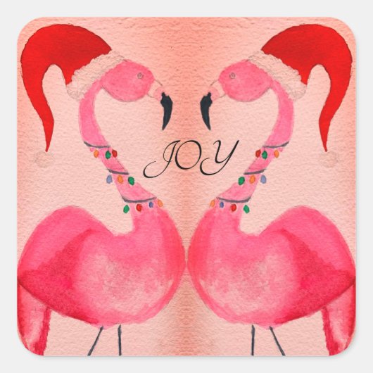 Joyous Flamingo Kerst stickers (Voorkant)