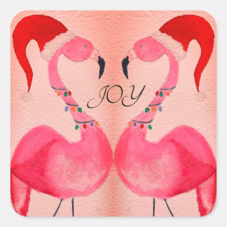 Joyous Flamingo Kerst stickers