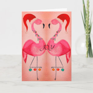 Joyous Flamingo kerstkaart: Roze Kaart