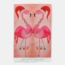 Joyous Flamingo Kerstmis Vlag: Roze