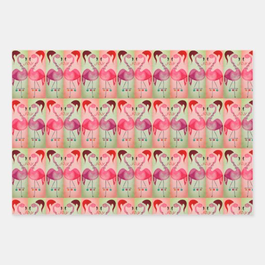 Joyous Flamingo Wrapping Paper Sheet Reeks 3 (Voorkant 2)