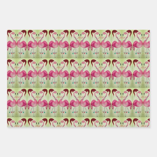 Joyous Flamingo Wrapping Paper Sheet Reeks 3 (Voorkant)