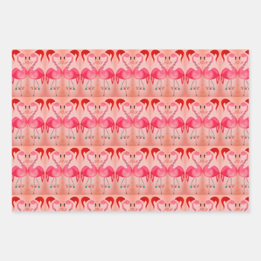 Joyous Flamingo Wrapping Paper Sheet Reeks 3 (Voorkant 3)