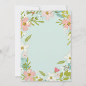 Joyous Floral | Munt Baby shower Uitnodiging (Achterkant)