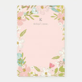 Joyous Floral op Roze Post-it® Notes (Voorkant)