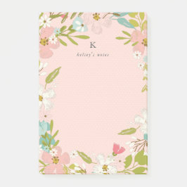 Joyous Floral op Roze Post-it® Notes