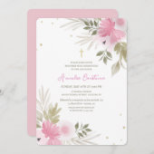 Joyous Floral Religious Invitation Kaart (Voorkant / Achterkant)