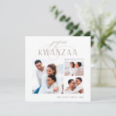 Joyous Flourish | 3 Foto Collage Kwanzaa Feestdagenkaart (Staand voorkant)