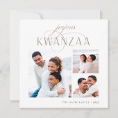 Joyous Flourish | 3 Foto Collage Kwanzaa Feestdagenkaart (Voorkant)