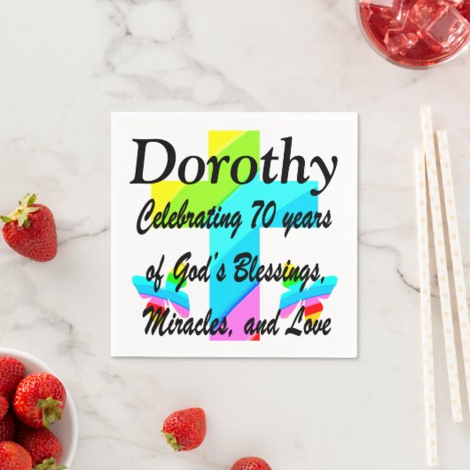 JOYOUS GEPERSONALISEERDE 70E VERJAARDAG SERVETTEN (Insitu)