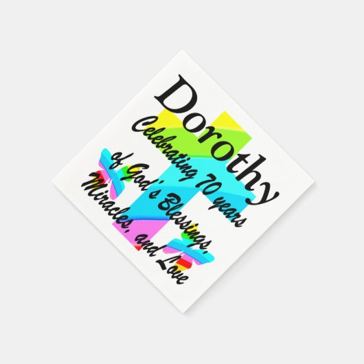 JOYOUS GEPERSONALISEERDE 70E VERJAARDAG SERVETTEN (Hoek)