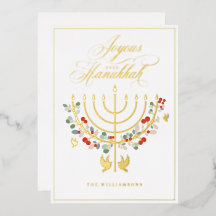 Joyous Hanukkah Festive Menorah Candle Foto