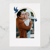 Joyous Hanukkah Festive Menorah Candle Foto Folie Feestdagenkaart (Achterkant)