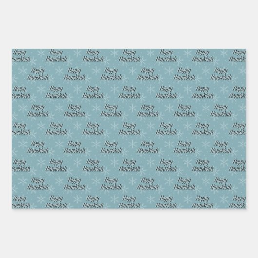 Joyous Hanukkah Snowflake Inpakpapier Vel (Voorkant 2)