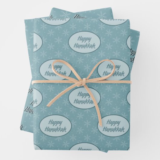 Joyous Hanukkah Snowflake Inpakpapier Vel (In situ)