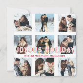 Joyous Holiday | Moderne meervoudige collage foto Feestdagenkaart (Voorkant)
