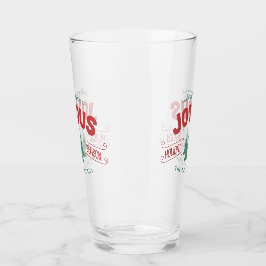 Joyous Holiday Season Fir Trees Red/Green ID580 Glas (Links)
