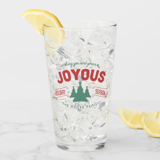 Joyous Holiday Season Fir Trees Red/Green ID580 Glas (Voorkant ijs)