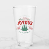Joyous Holiday Season Fir Trees Red/Green ID580 Glas (Voorkant)