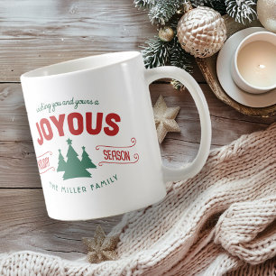 Joyous Holiday Season Fir Trees Red/Green ID580 Koffiemok