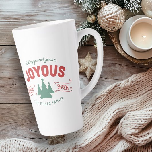 Joyous Holiday Season Fir Trees Red/Green ID580 Latte Mok
