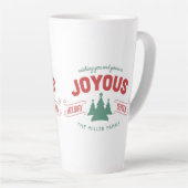 Joyous Holiday Season Fir Trees Red/Green ID580 Latte Mok (Rechterhoek)