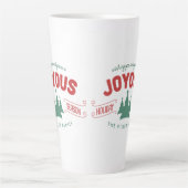 Joyous Holiday Season Fir Trees Red/Green ID580 Latte Mok (Voorkant)
