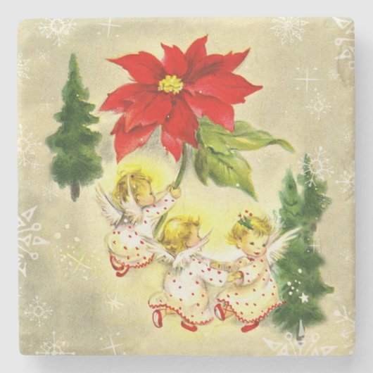 Joyous kerstCherubs Onderzetter (Voorkant)