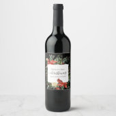 Joyous kerstFeestdagen Red Kardinaal Wine Label Wijn Etiket (Voorkant)