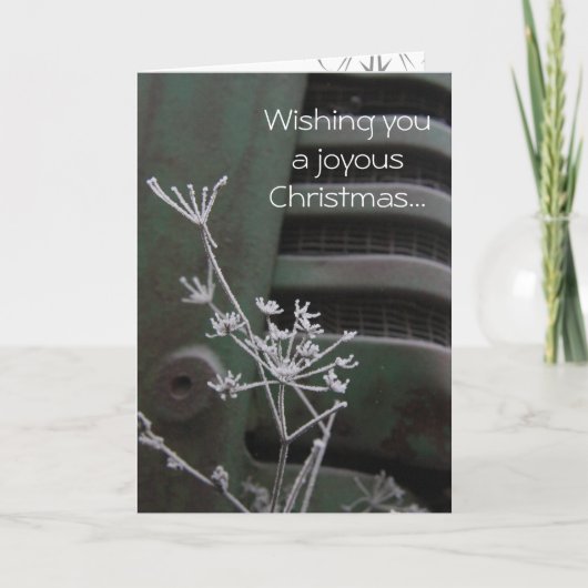 Joyous Kerstkaart van de tractor Feestdagen Kaart (Voorkant)