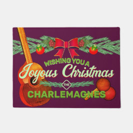 Joyous Kerstmis met Cuatro en Marac op BURGUNDY Deurmat