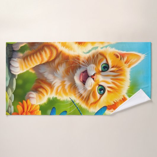 Joyous Kitten Badhanddoek (Badhanddoek)