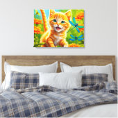 Joyous Kitten Canvas Afdruk (Insitu (Slaapkamer))