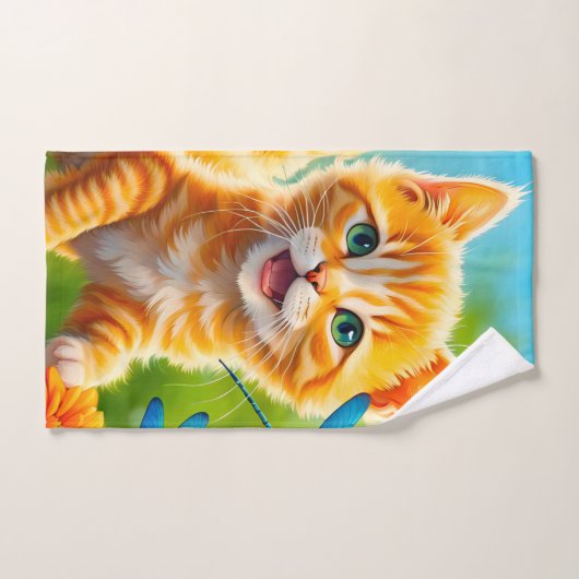 Joyous Kitten Handdoek (Handdoek)