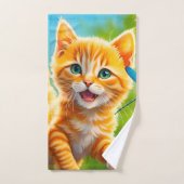 Joyous Kitten Handdoek (Handdoek)