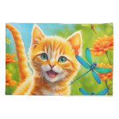 Joyous Kitten Kussensloop (Achterkant-Links)