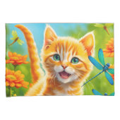 Joyous Kitten Kussensloop (Voorkant-Rechts)