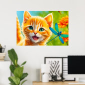 Joyous Kitten Poster (Thuiskantoor)
