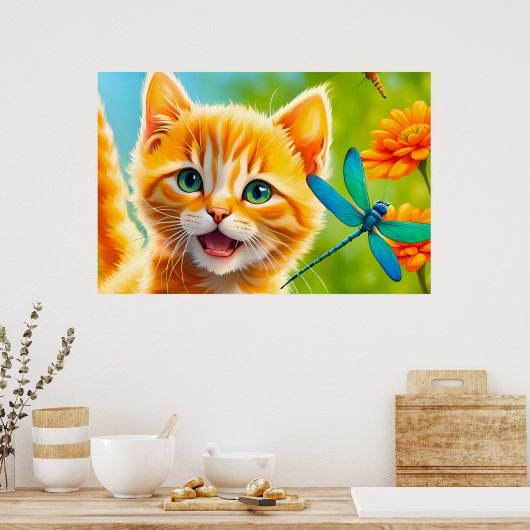 Joyous Kitten Poster (Keuken)