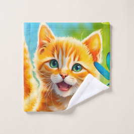 Joyous Kitten Washandje