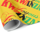 Joyous Kwanzaa Colors Typography Pattern Cadeaupapier (Rol Hoek)