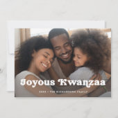 Joyous Kwanzaa | Eenvoudige Boho-fotobedekking Feestdagenkaart (Voorkant)