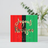 Joyous Kwanzaa Elegant Script rood zwart groen Feestdagenkaart (Staand voorkant)