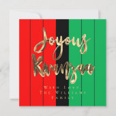 Joyous Kwanzaa Elegant Script rood zwart groen Feestdagenkaart (Voorkant)
