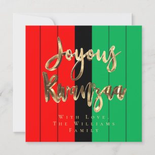 Joyous Kwanzaa Elegant Script rood zwart groen Feestdagenkaart